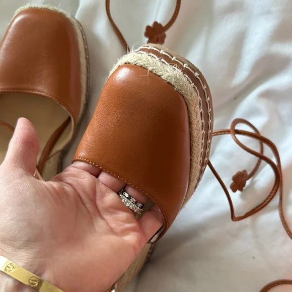 Dark Tan Espadrille Wedge Sandals - Castaner 35 EXCELLENT condition - Picture 10 of 15